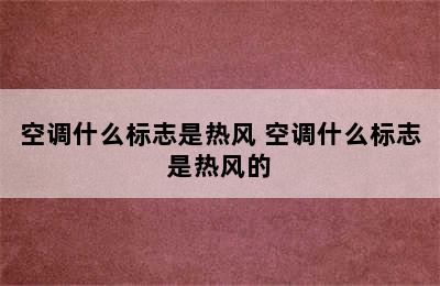 空调什么标志是热风 空调什么标志是热风的